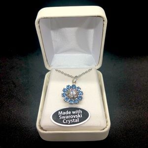 NWT Beautiful Swarovski Crystal necklace. 16” sterling silver plated chain.
